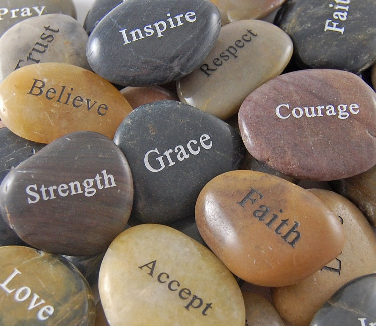 Engraved River Rocks - Single Word - BULK PRICING