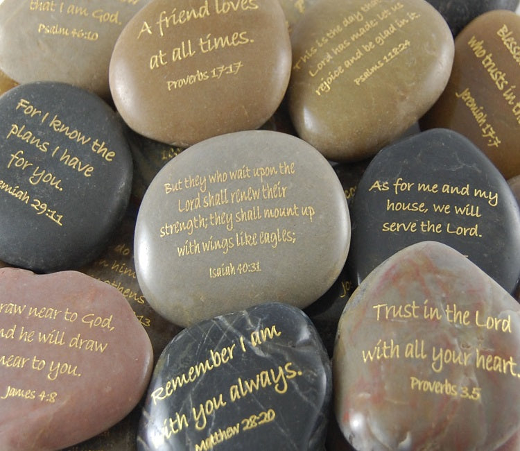Engraved River Rocks - Scripture Verses - BULK PRICING