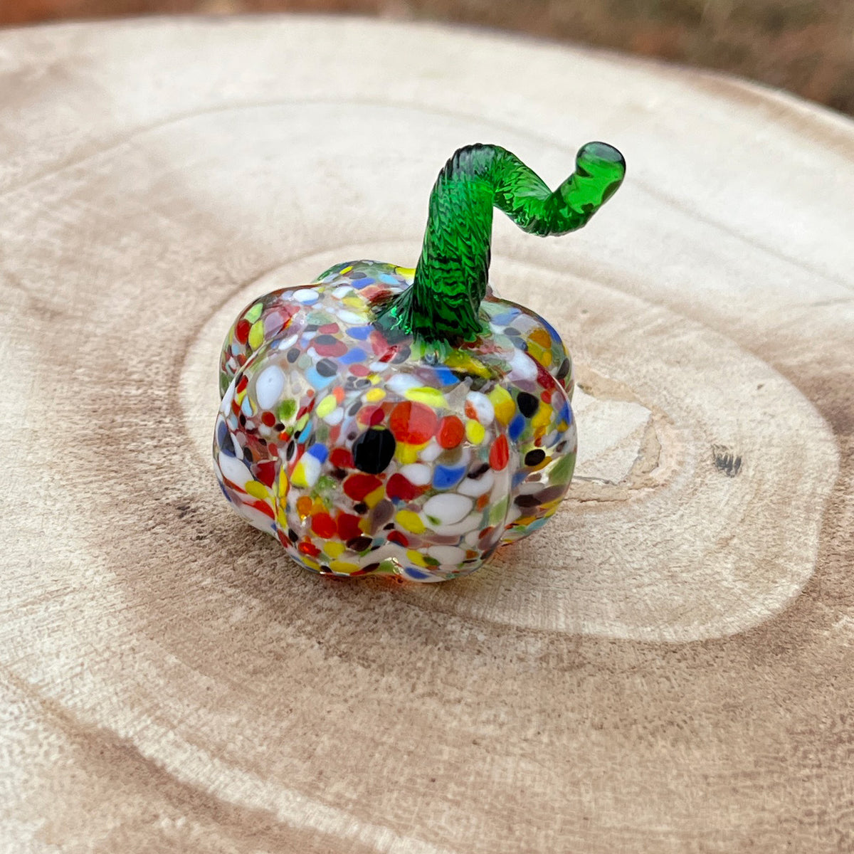 Mini Miniature Glass Pumpkin Sitter Figurine Collectible