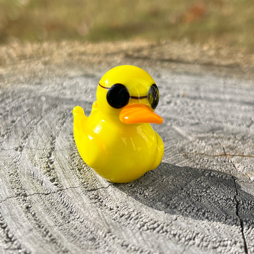 Mini Miniature Glass Duck Sitter Figurine Collectible
