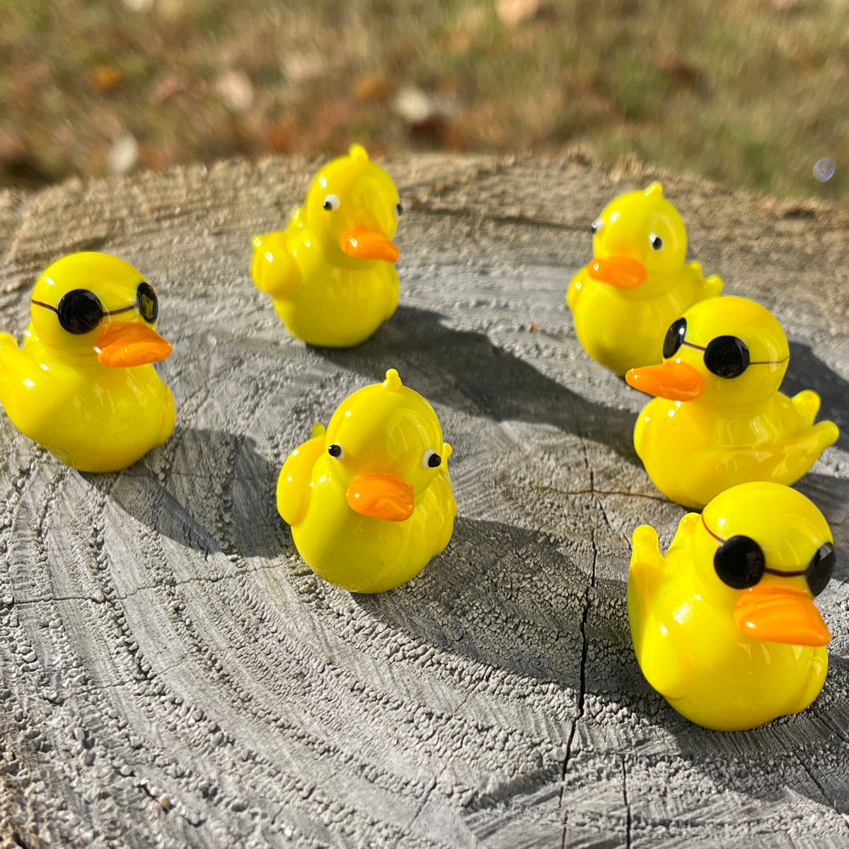 Mini Miniature Glass Duck Sitter Figurine Collectible