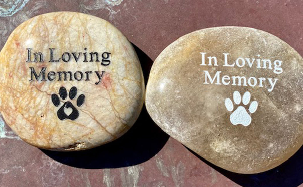 In Loving Memory Engraved River Rock with Various Sentiments - SOLD INDIVIDUALLY
