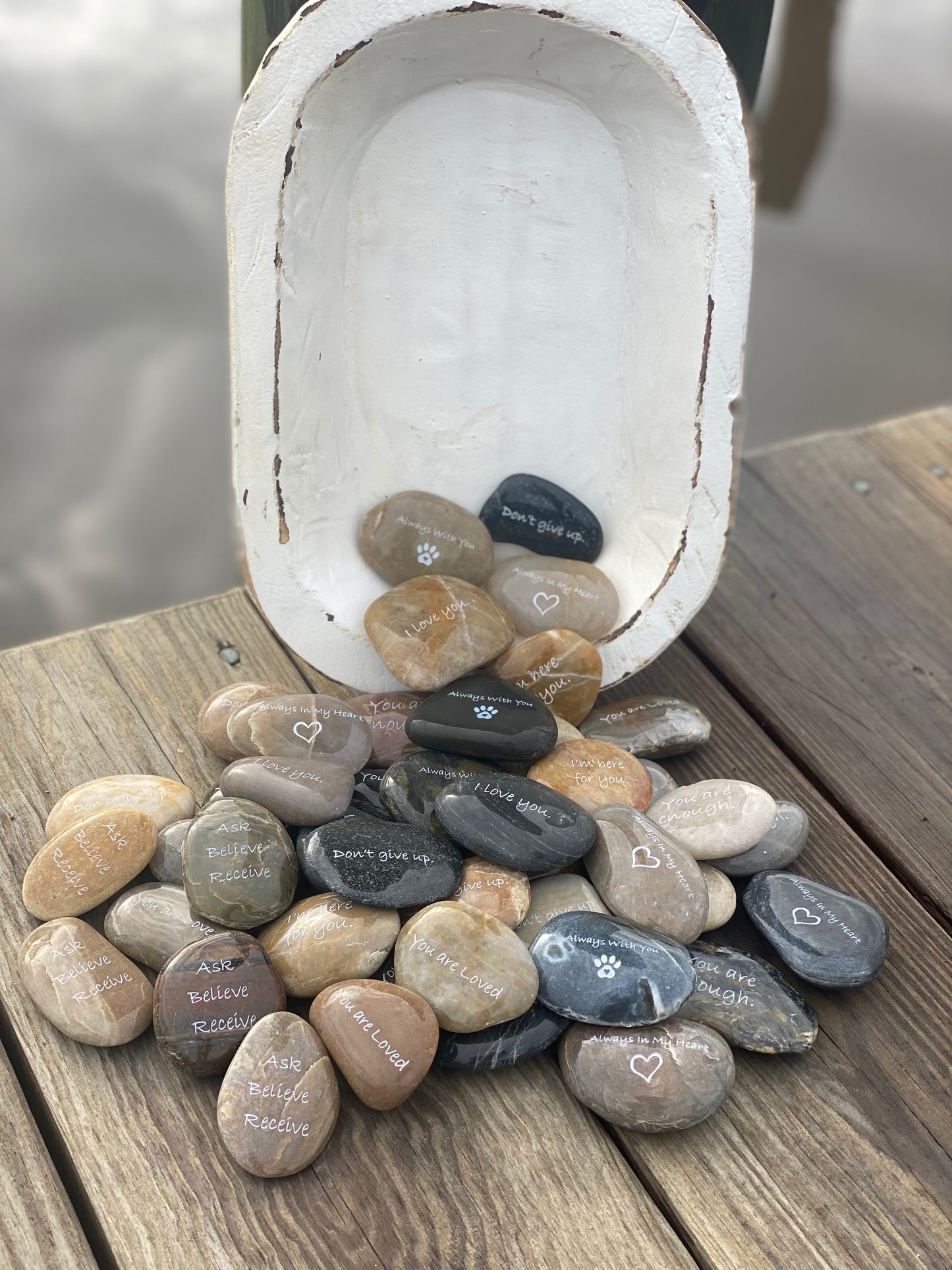 Engraved River Rocks - Inspirational Sayings - BULK PRICING