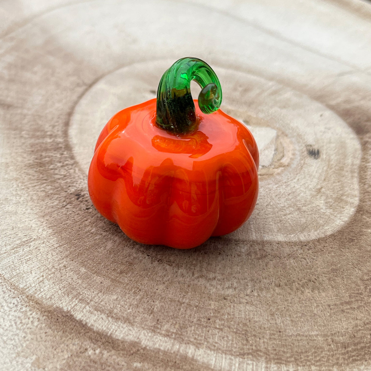 Mini Miniature Glass Pumpkin Sitter Figurine Collectible