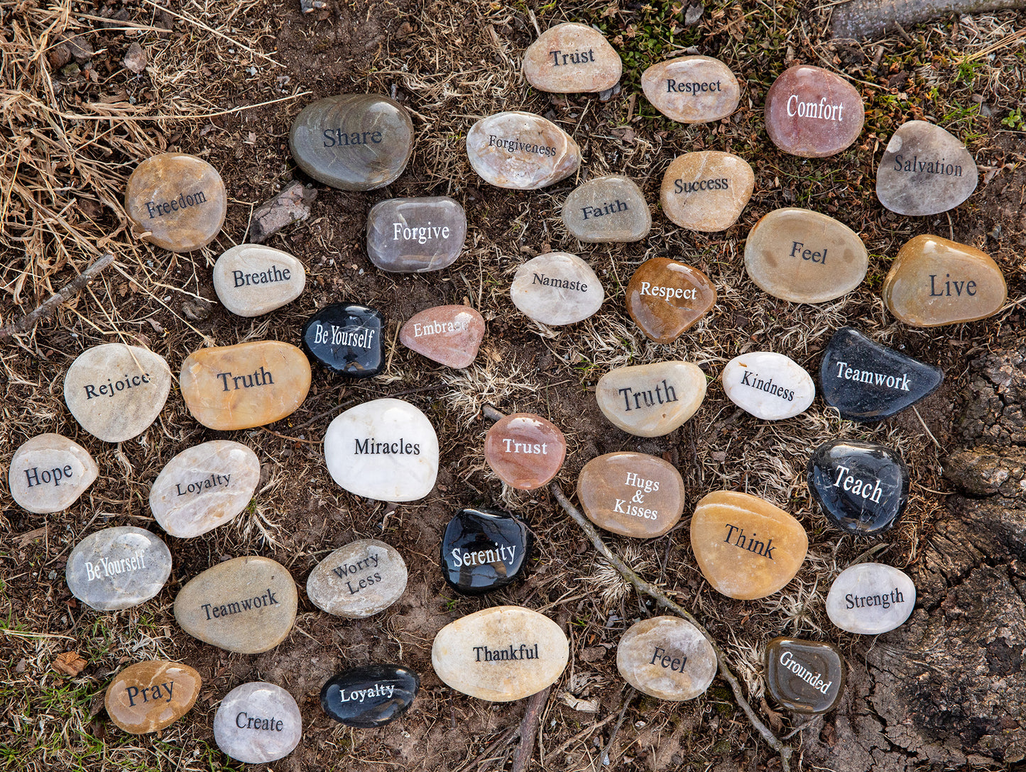 Engraved River Rocks - Single Word - BULK PRICING