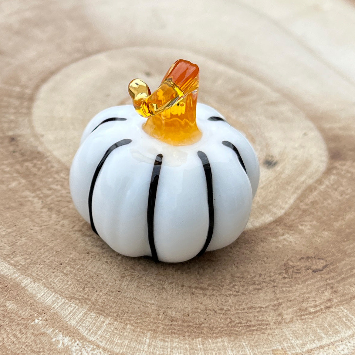 Mini Miniature Glass Pumpkin Sitter Figurine Collectible