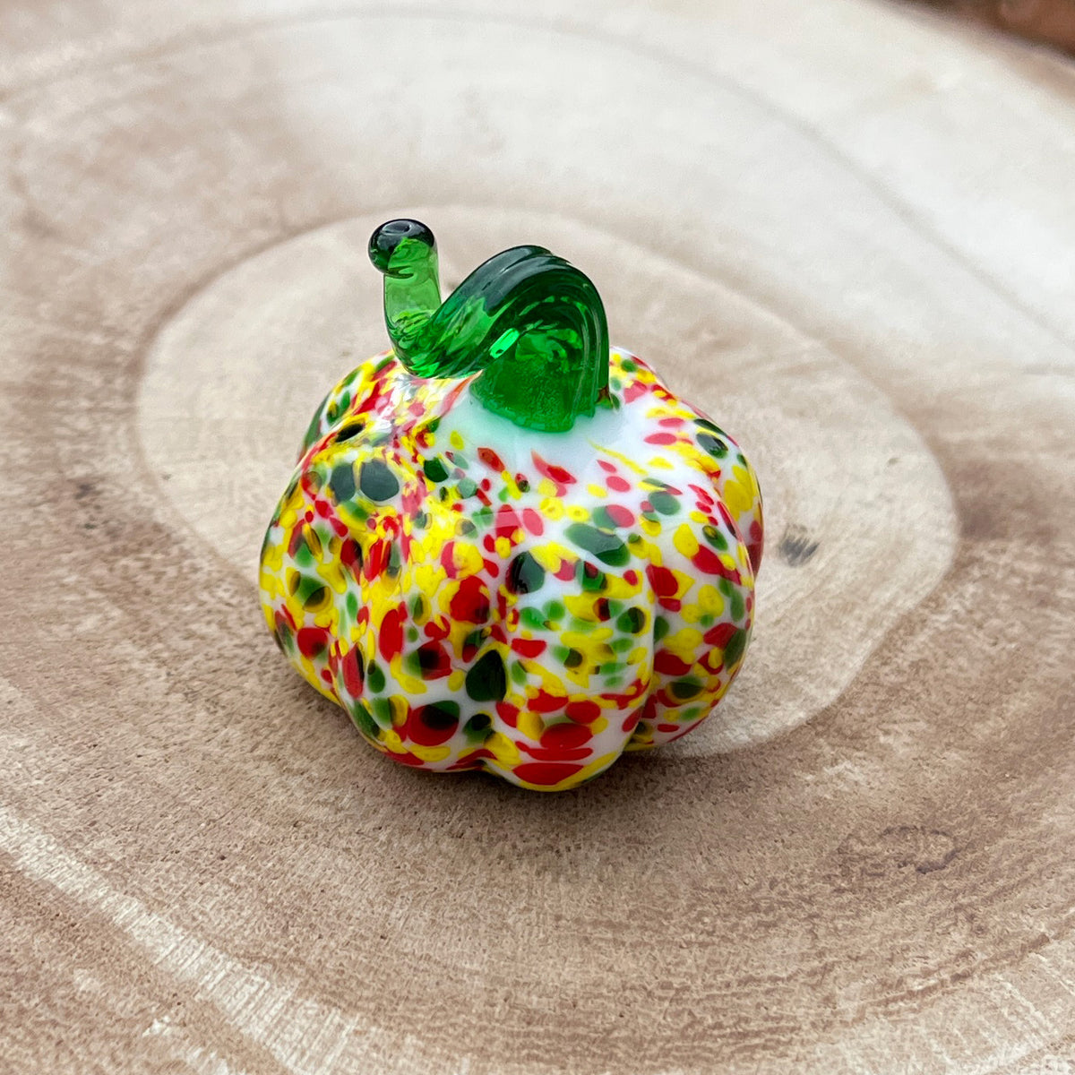 Mini Miniature Glass Pumpkin Sitter Figurine Collectible