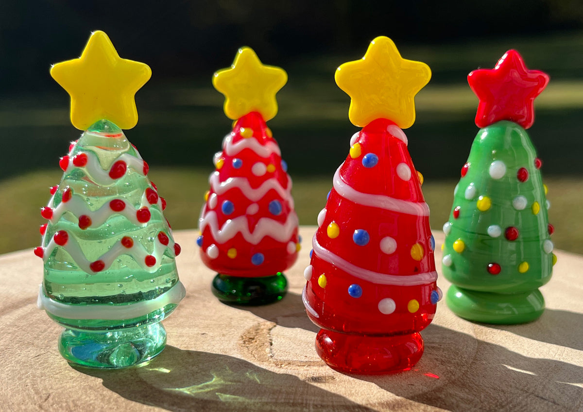Mini Miniature Glass Tree Sitter Figurine Collectible