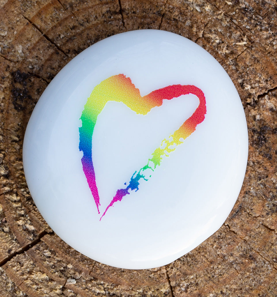 Imprinted Glass Stones - Gay Pride Rainbow