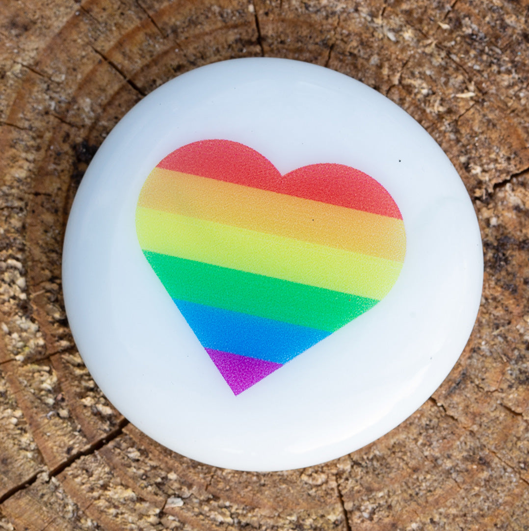 Imprinted Glass Stones - Gay Pride Rainbow