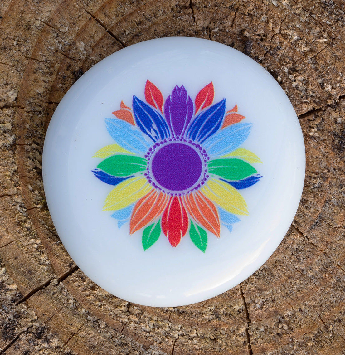 Imprinted Glass Stones - Gay Pride Rainbow