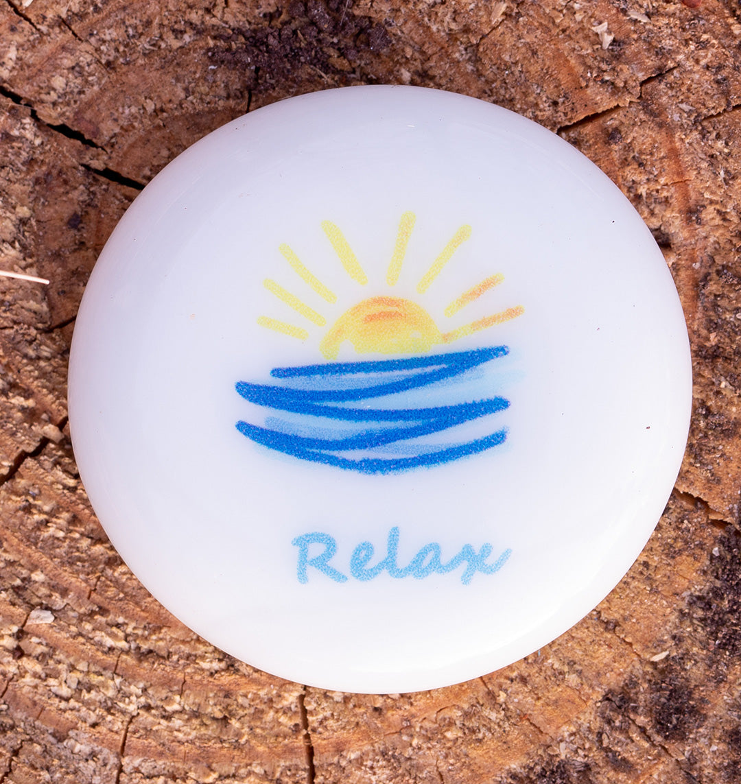 Imprinted Glass Stones - Relax Rejuvenation Refresh Restore