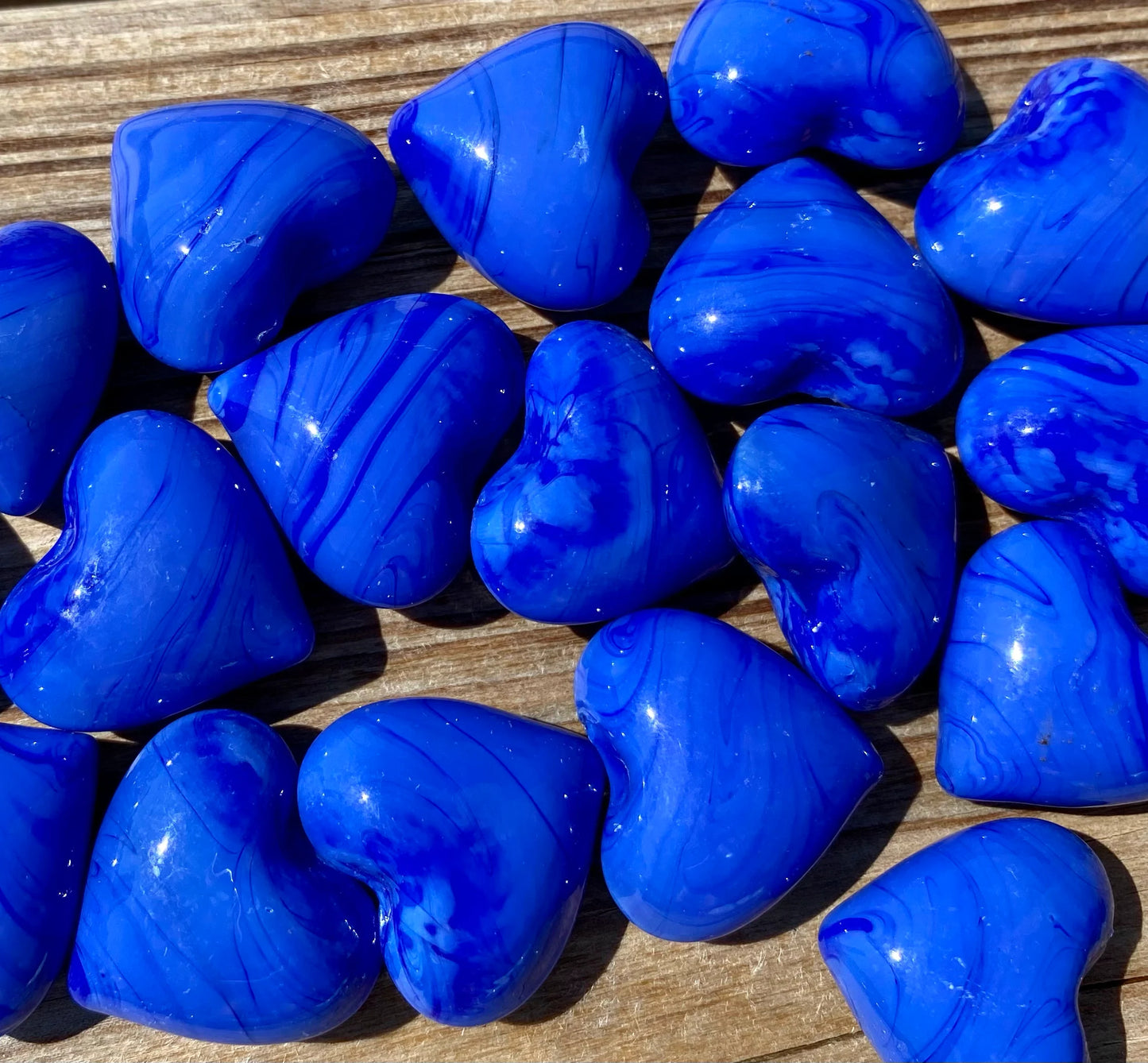 Solid Color Rainbow Glass Pocket Hearts- Bulk Pricing Available