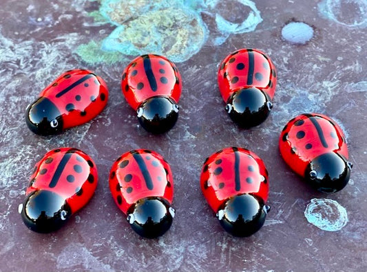 Mini Miniature Glass Ladybug Sitter Figurine Collectible