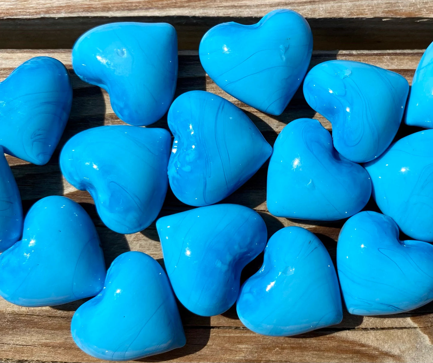 Solid Color Rainbow Glass Pocket Hearts- Bulk Pricing Available