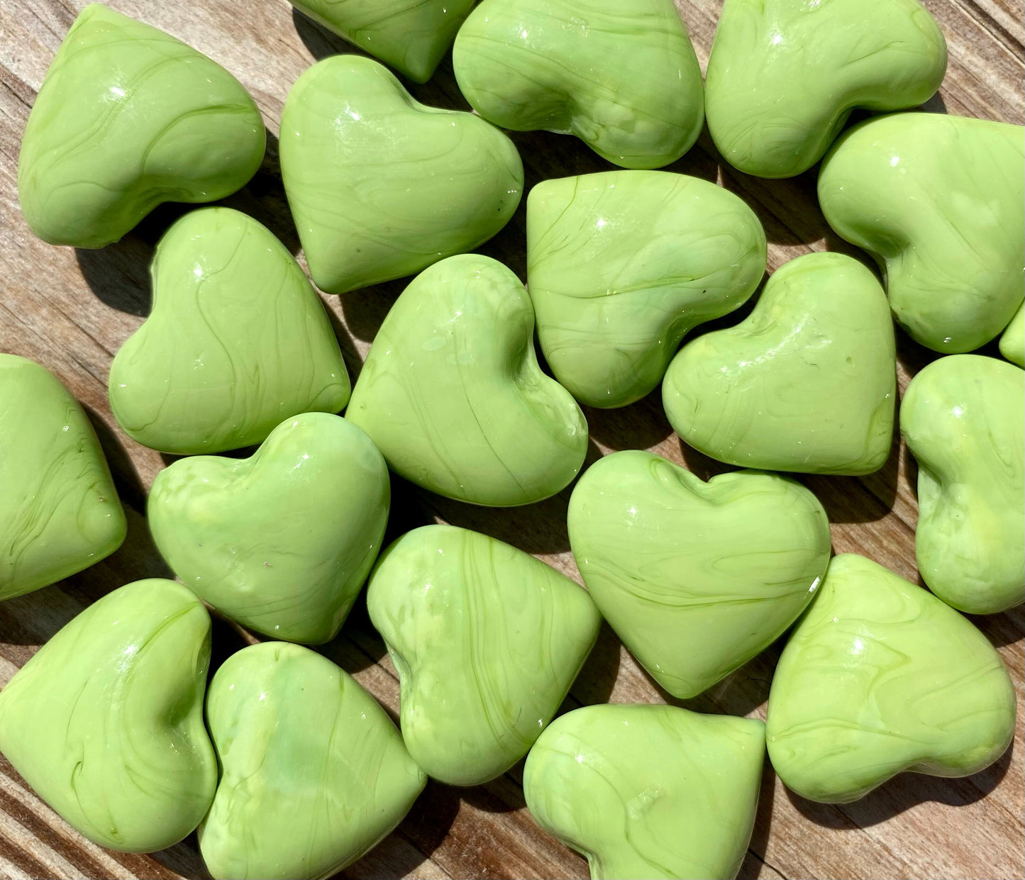 Solid Color Rainbow Glass Pocket Hearts- Bulk Pricing Available