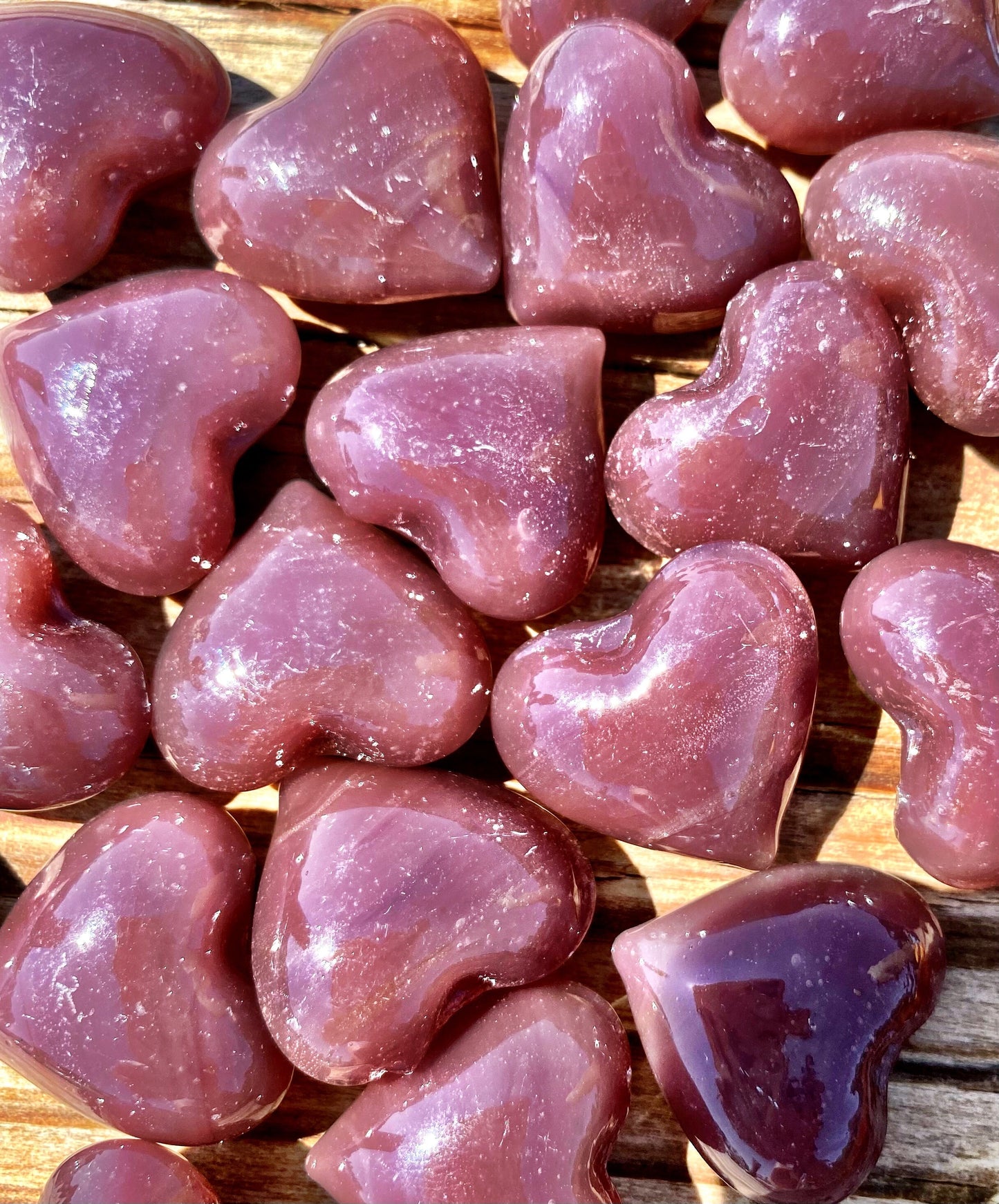 Solid Color Rainbow Glass Pocket Hearts- Bulk Pricing Available