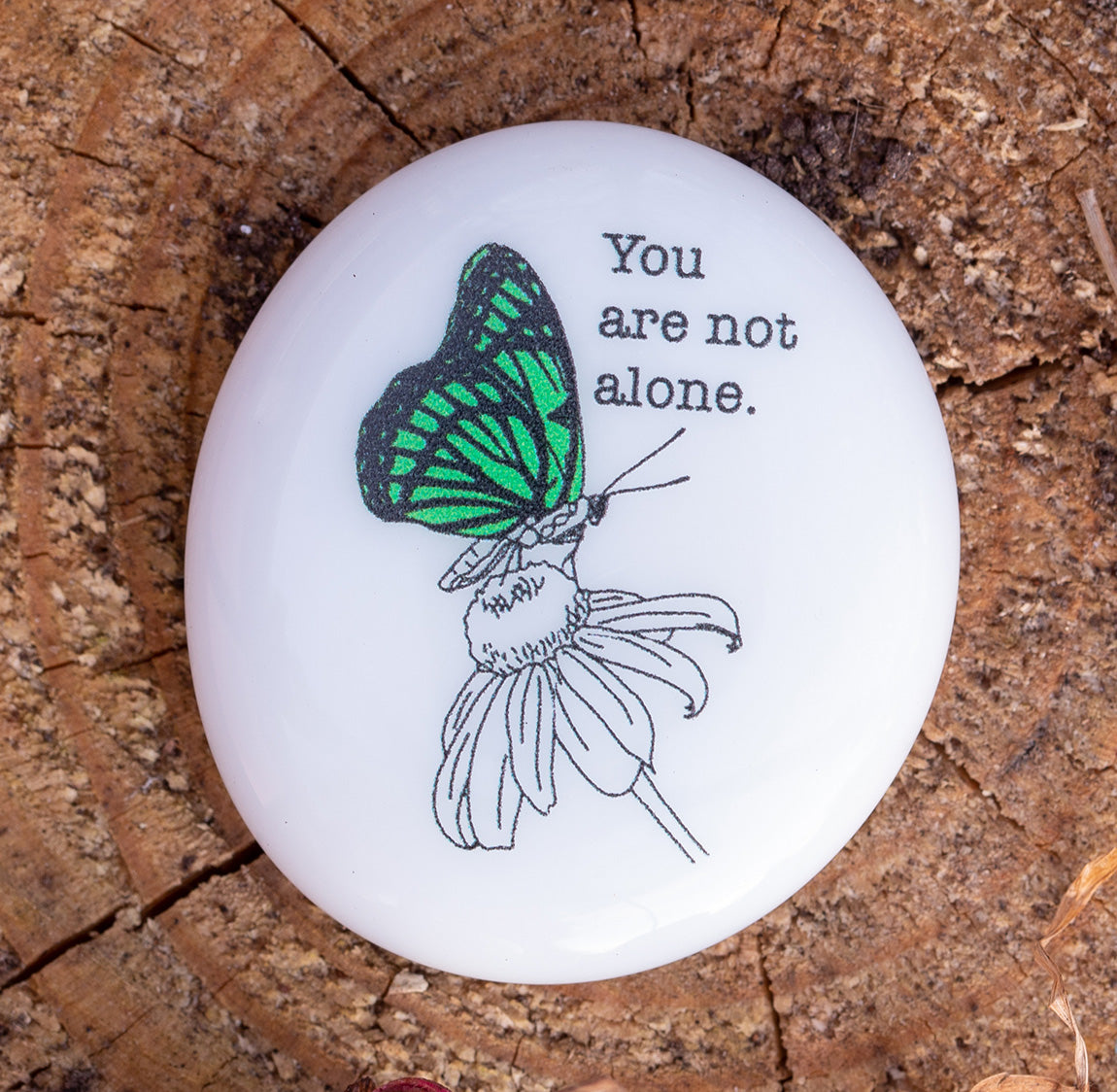 Imprinted Glass Stones - Suicide Prevention Butterfly Hope Stone