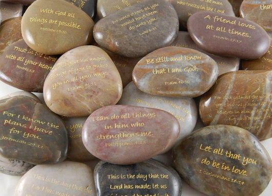 Engraved River Rocks - Scripture Verses, Sold Individually