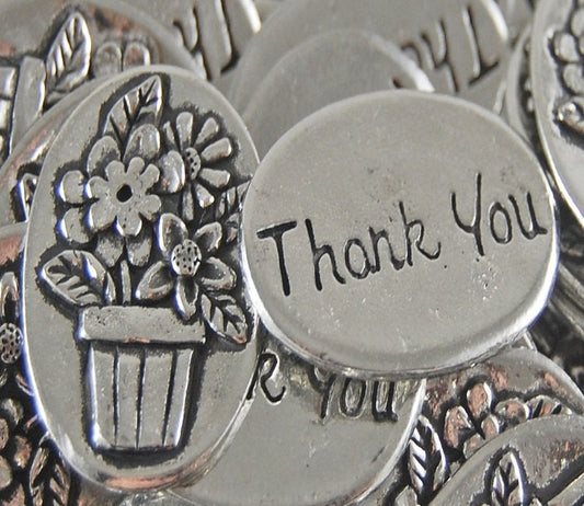 Flower Basket Thank You Inspiration Coin