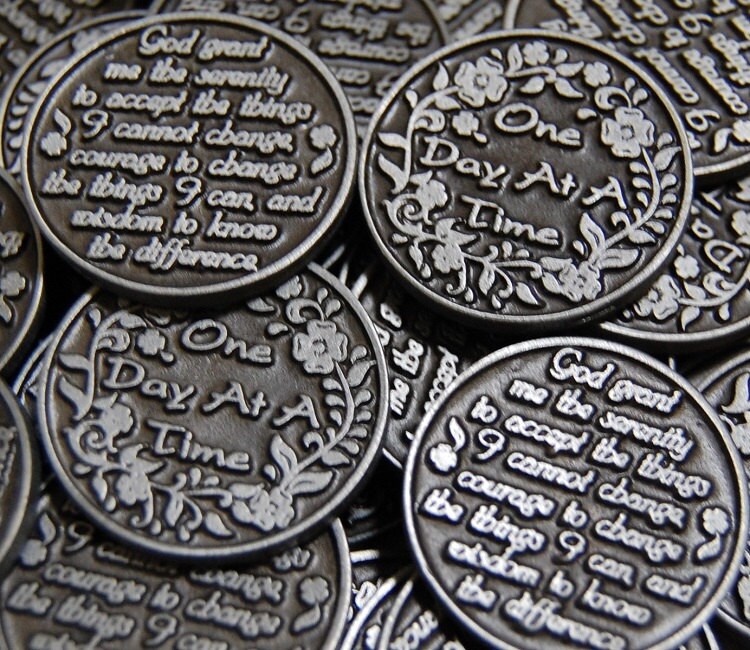 One Day at a Time/ Serenity Prayer Pocket Token