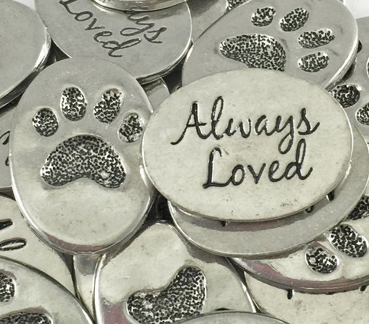 Pet Paw Print Always Loved Inspiration Coin