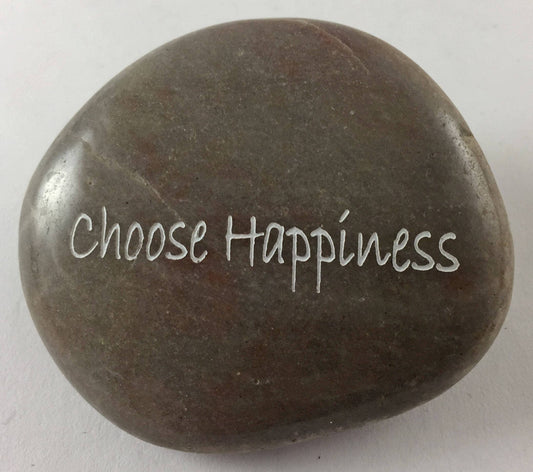 Choose Happiness - Engraved River Rock Inspirational Word Stone