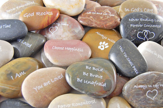 Engraved River Rocks - Inspirational Sayings