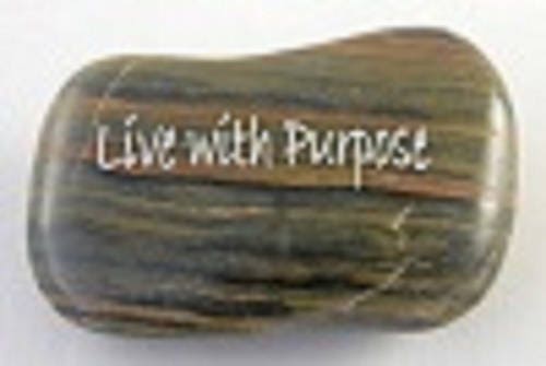 Live with Purpose - Engraved River Rock Inspirational Word Stone