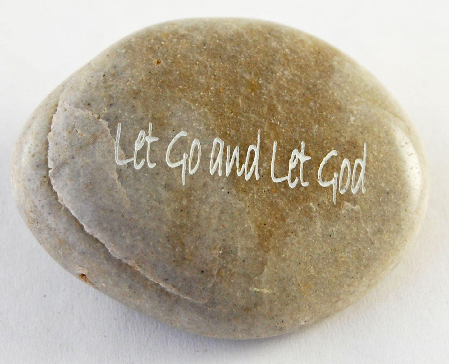 Let Go and Let God - Engraved River Rock Inspirational Word Stone