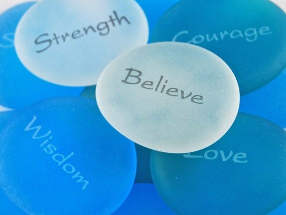Custom Imprinted Sea Glass Word Stones