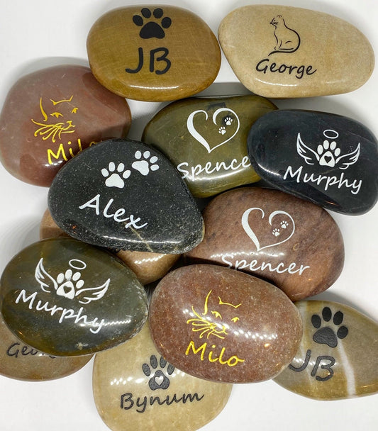 Customized Pet Dog Cat Horse Memorial Stone - Choose Artwork and Name