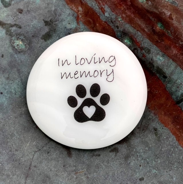 Imprinted Glass Stones - Pet Grief, In Loving Memory, Rainbow Bridge, Pet Bereavement