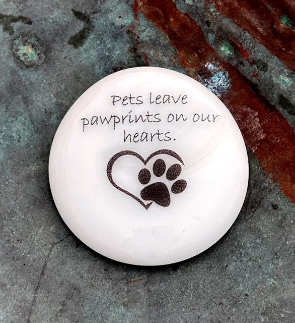 Imprinted Glass Stones - Pet Grief, In Loving Memory, Rainbow Bridge, Pet Bereavement