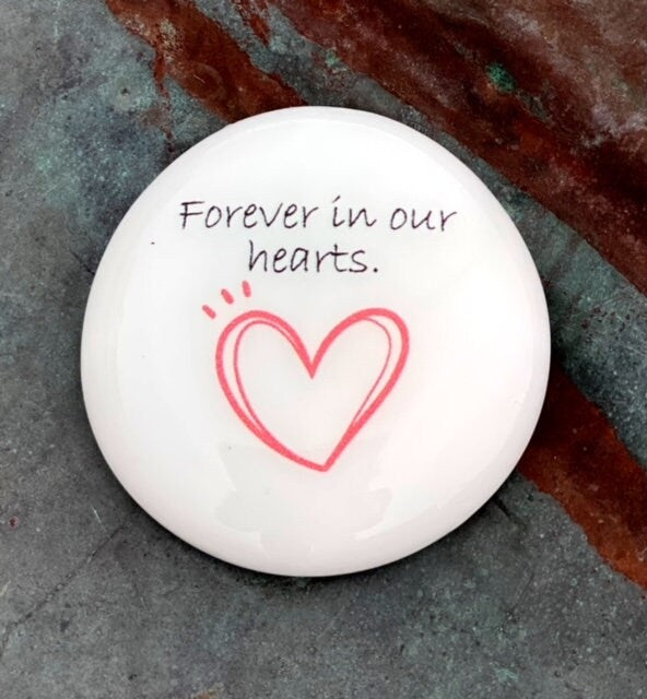 Imprinted Glass Stones - Grief, In Loving Memory, Angel Wings, Bereavement