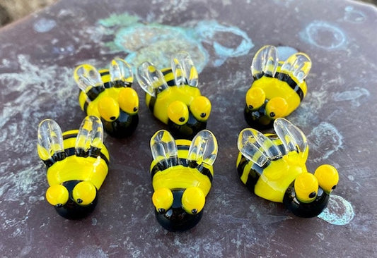 Mini Miniature Glass Bee Sitter Figurine Collectible
