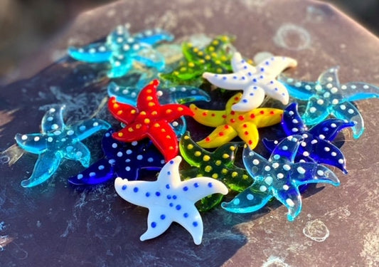 Mini Miniature Glass Starfish Sitter Figurine Collectible