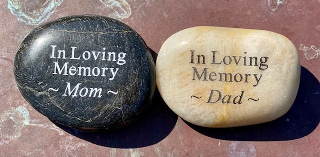 In Loving Memory Engraved River Rock with Various Sentiments - SOLD INDIVIDUALLY