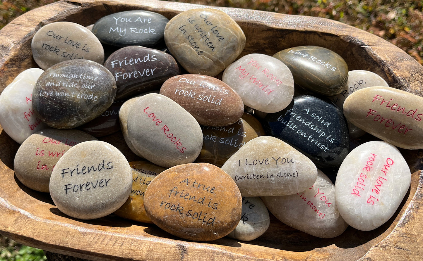 Engraved River Rocks - Love & Friendship Phrases - BULK PRICING