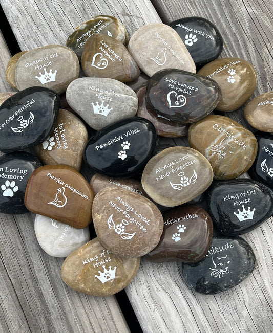 Engraved River Rocks - Pet Mementos