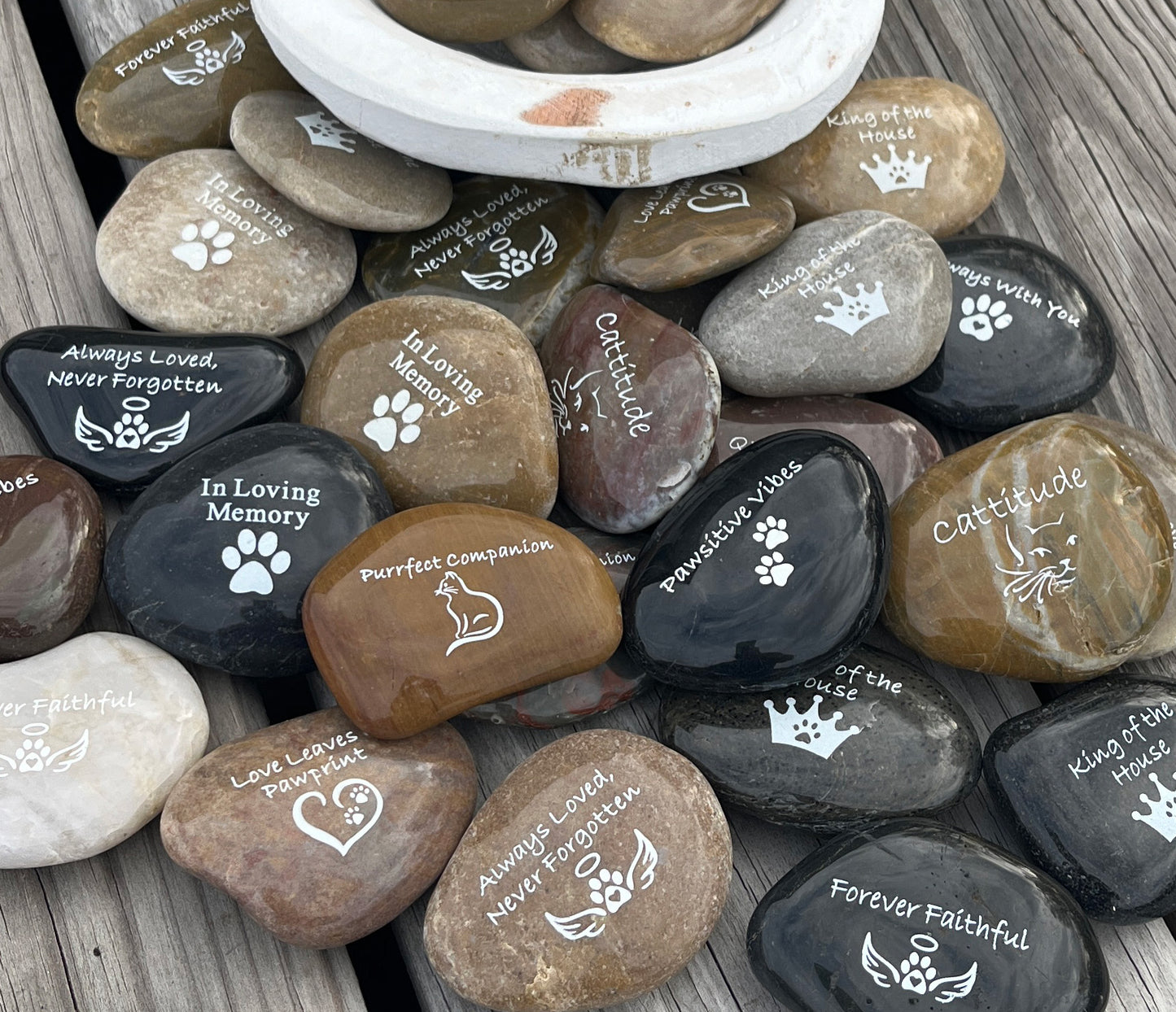 Engraved River Rocks - Pet Mementos - BULK PRICING