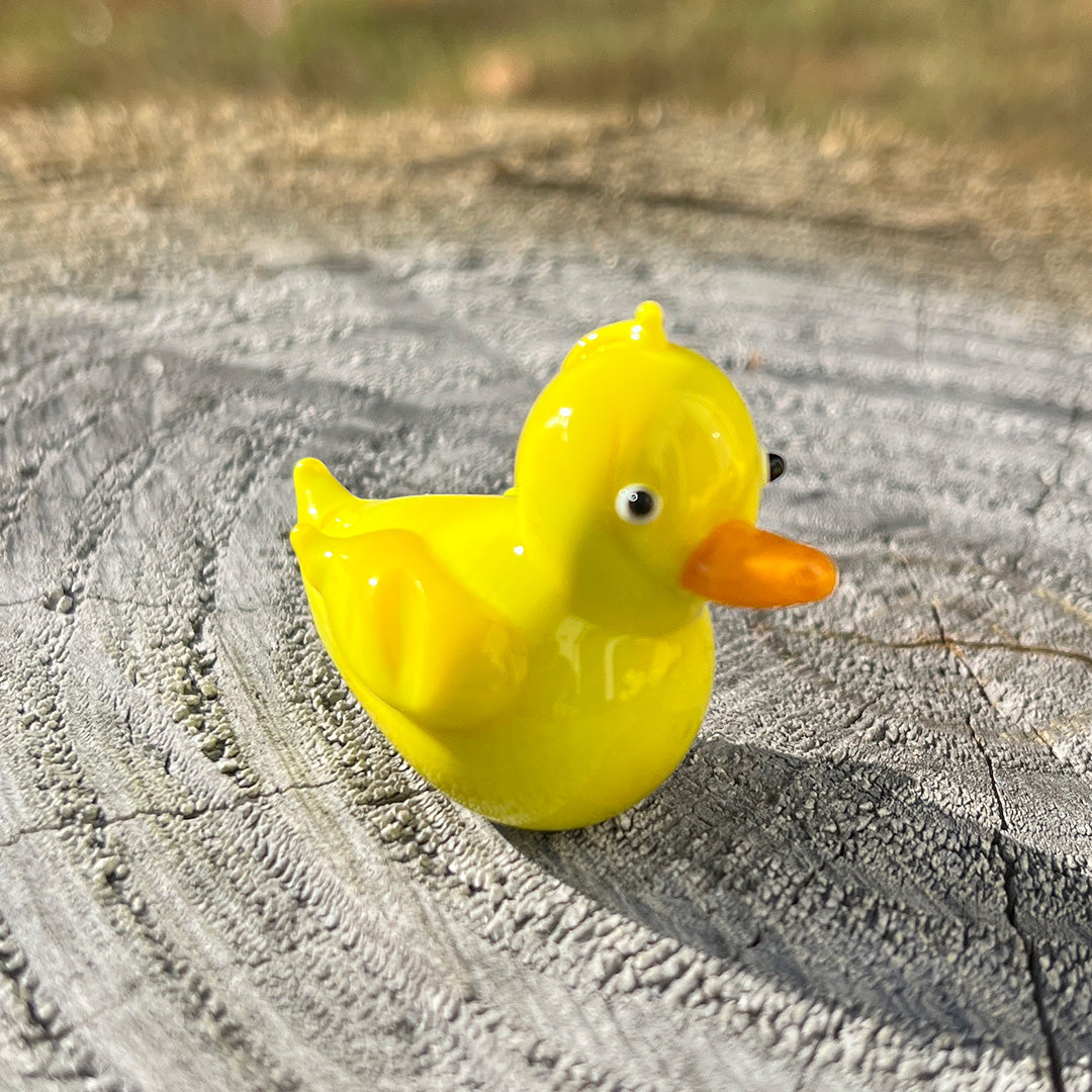 Mini Miniature Glass Duck Sitter Figurine Collectible