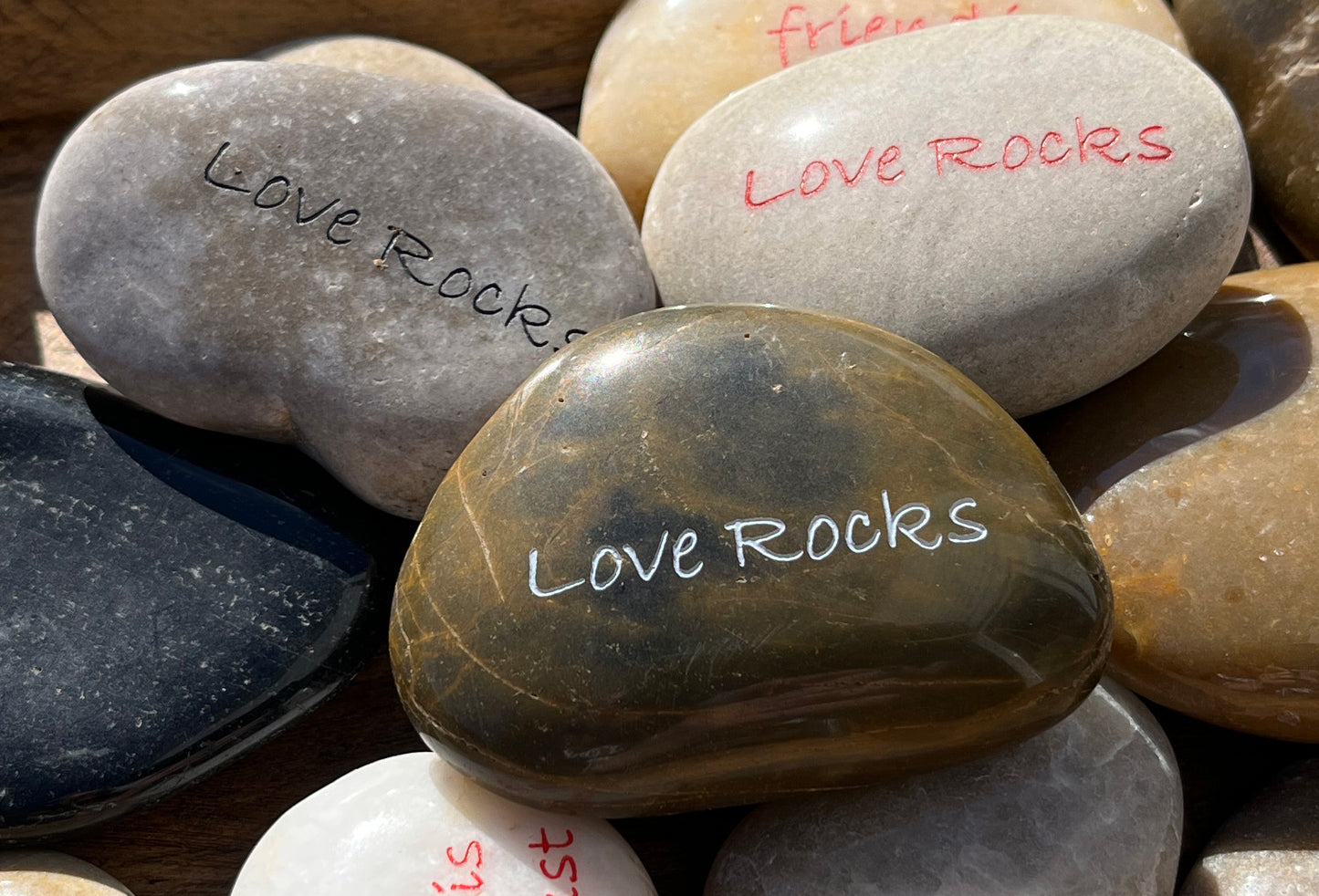 Love Rocks - Engraved River Rock Love & Friendship Inspirational Word Stone