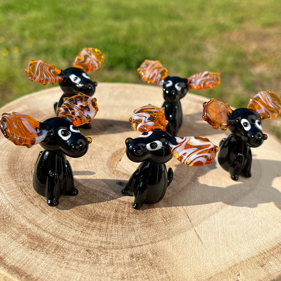 Mini Miniature Glass Moose Sitter Figurine Collectible