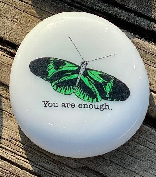 Imprinted Glass Stones - Suicide Prevention Butterfly Hope Stone