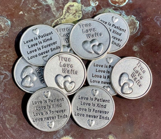 True Love Waits - Love is Patient Love is Kind Pocket Token