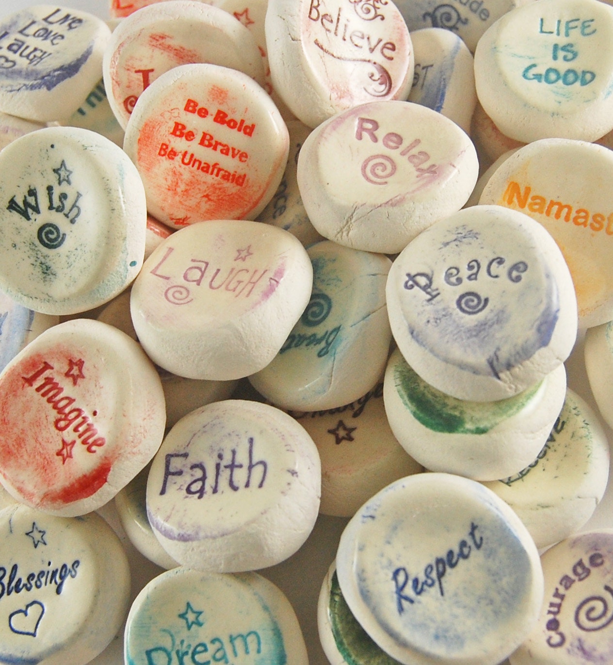 Ceramic Word Stones - Handmade in the USA  - Sold Individually